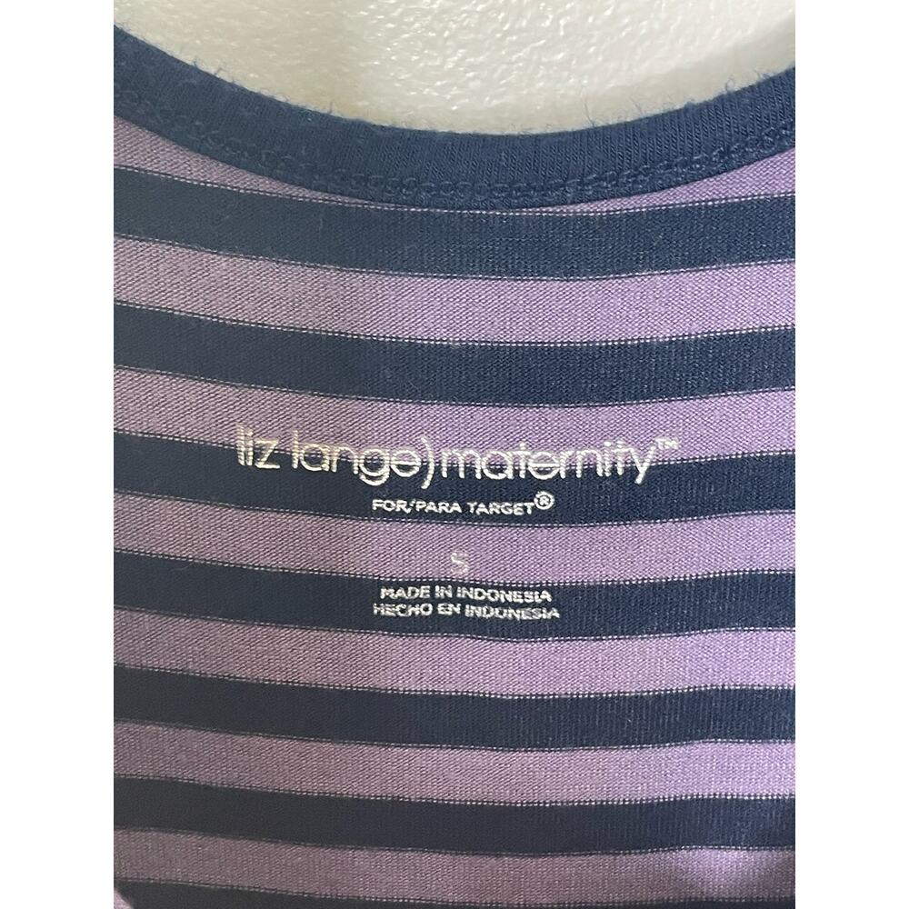 Liz Lange Sleeveless Striped Maternity Tank Dress Purple‎ Navy Womens Size Small - Picture 7 of 12